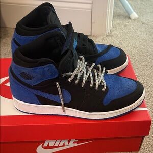 Jordan Kids Black and Blue Sneakers